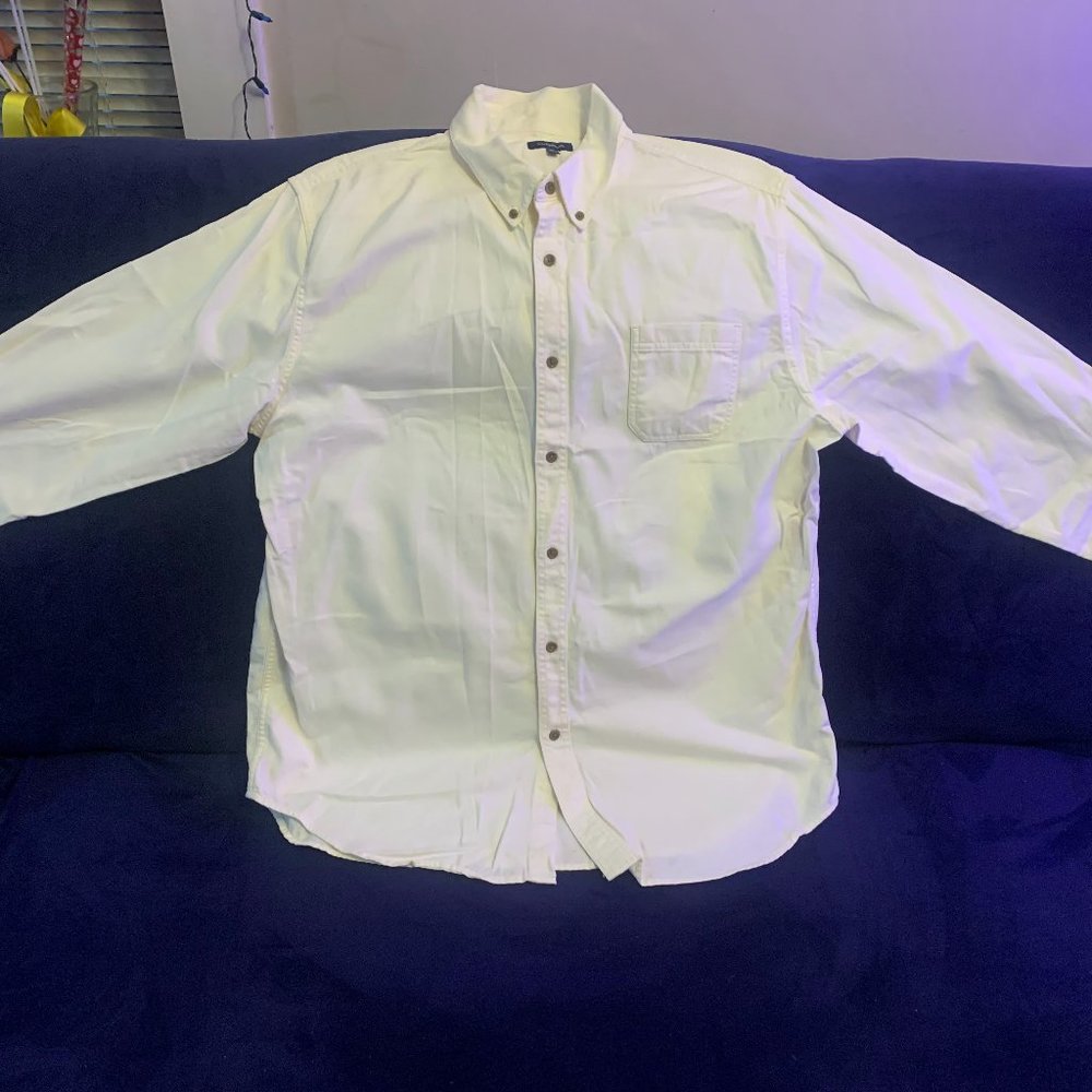 Croft&Barrow - Bone Color Long-Sleeved Button down 100% Cotton Shirt XL